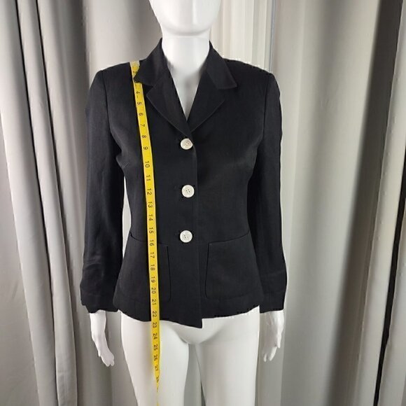 Liz Claiborne Petite Classics Three Button Black Blazer Size 2P - Picture 5 of 13